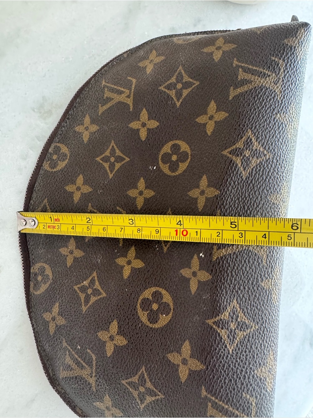 Auth Louis Vuitton Monogram Canvas Brown and Gold Toiletry Pouch - Picture 11 of 15